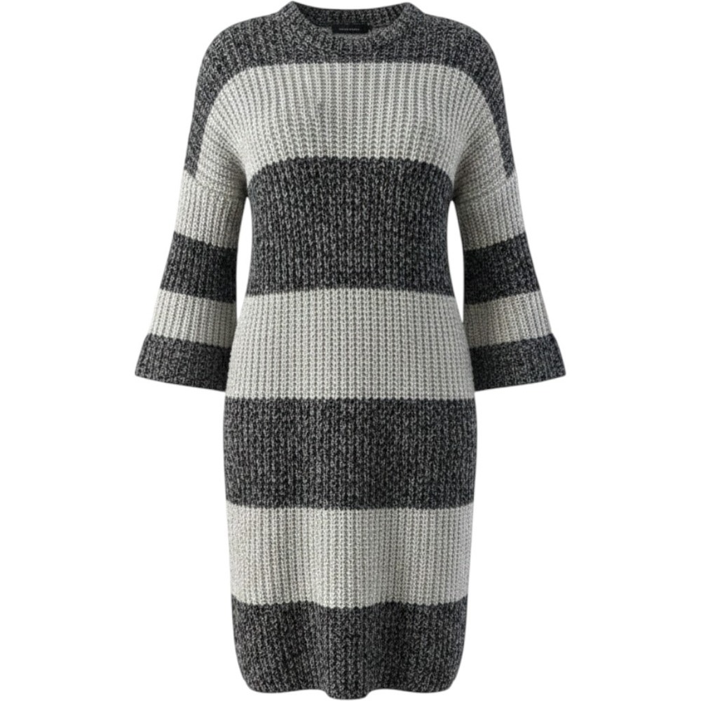 Dressed in Lala Feels Like Home Long Sleeve Oversized Sweater Dress S/M Striped